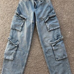 Garage womens Relaxed Denim Cargo Jeans